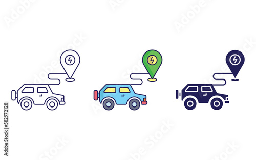 EV Station location vector icon