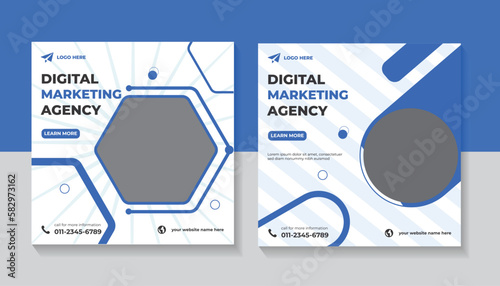 Digital business marketing agency  web banner template and social media post design 

