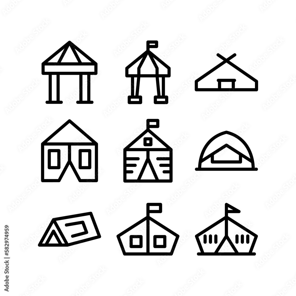 tent icon or logo isolated sign symbol vector illustration - high-quality black style vector icons
