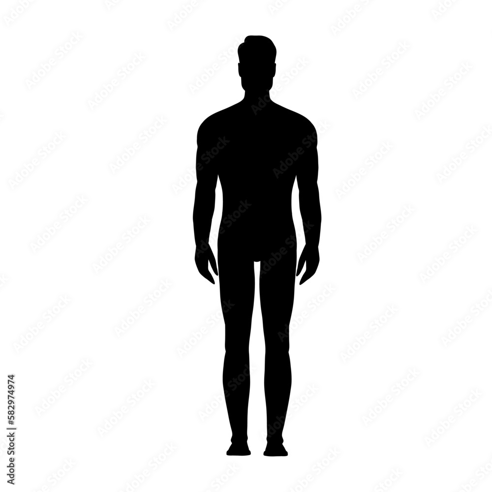Man full height black silhouette