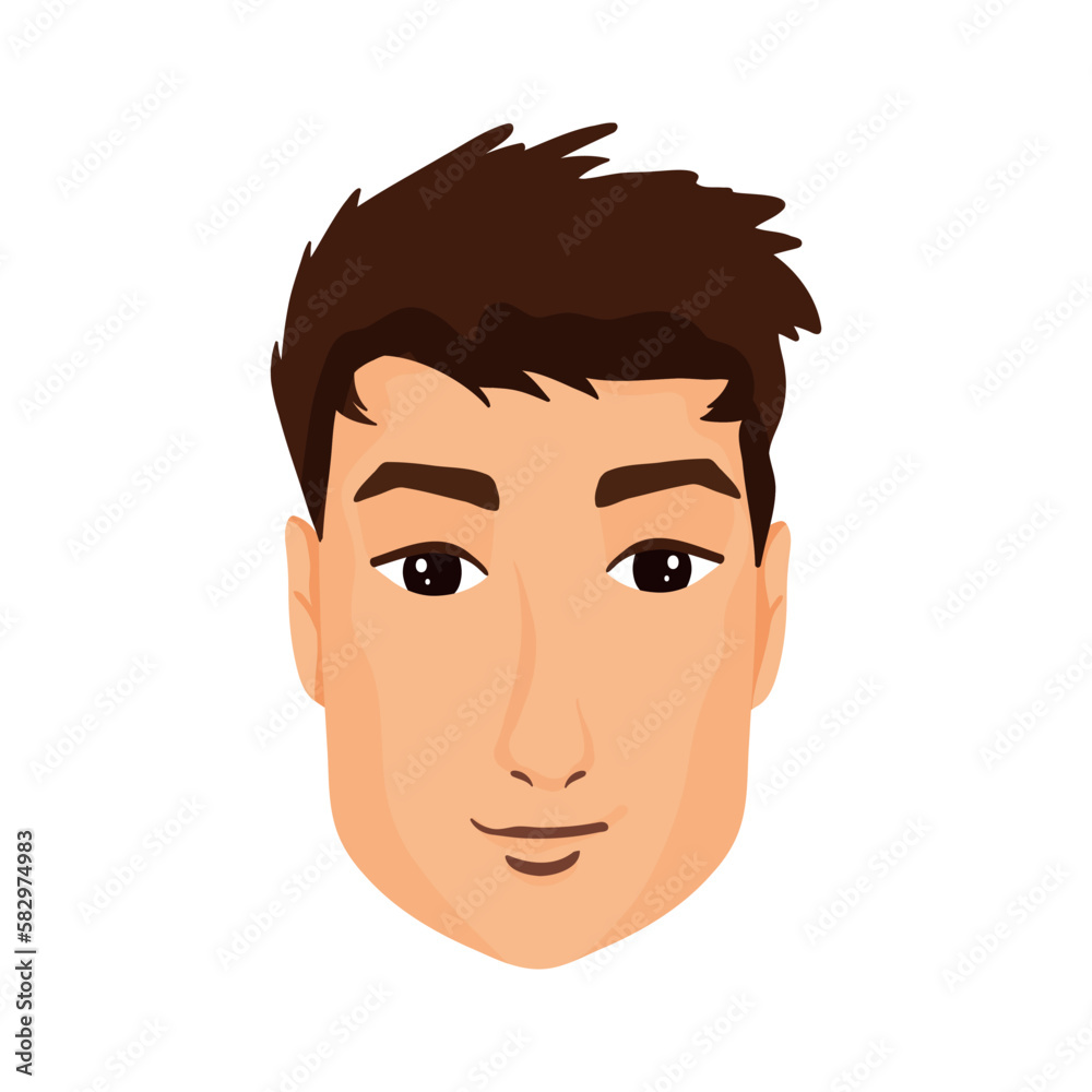 Handsome man's face vector illustration