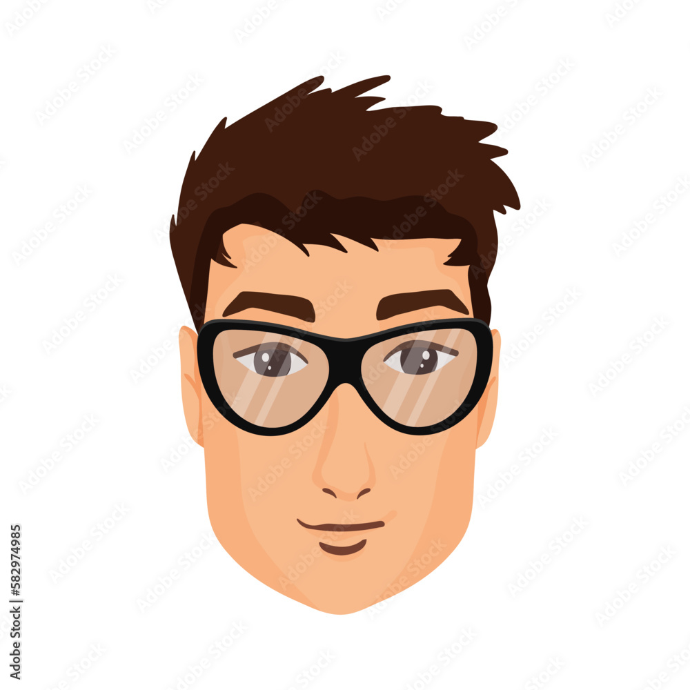 Handsome man's face in glasses Handsome man's face in glasses