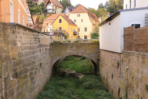 Blick in die Altstadt der Stadt Wehlen in der Sächsischen Schweiz photo