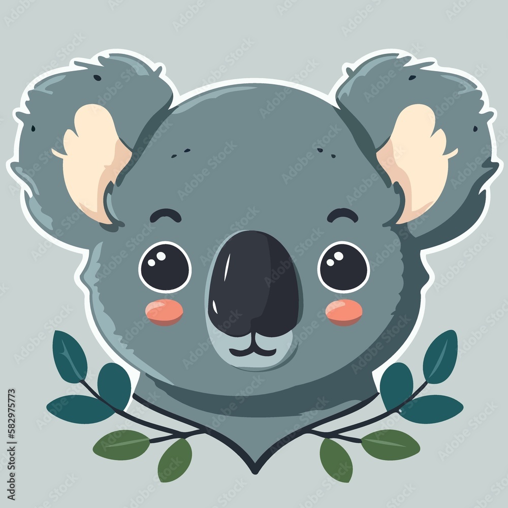 Fototapeta premium common koala herbivore mammal animal face created with Generative AI technology