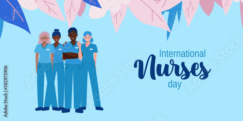 National Nurses Week is observed in United states form 6th to 12th of May of each year, to mark the contributions that nurses make to society. Vector illustration. photo