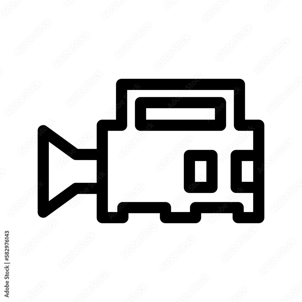 video camera icon or logo isolated sign symbol vector illustration - high-quality black style vector icons
