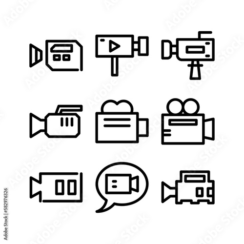 video camera icon or logo isolated sign symbol vector illustration - high-quality black style vector icons 