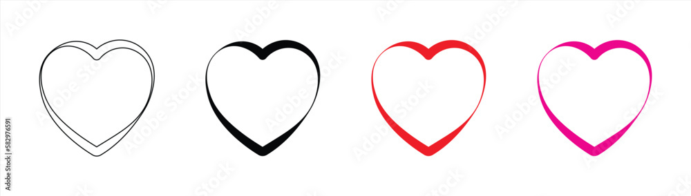 heart icon set. heart love line style icon symbol sign collections, vector illustration heart icon set. heart love line style icon symbol sign collections, vector illustration