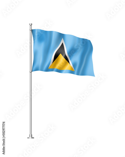 Saint Lucia flag isolated on white