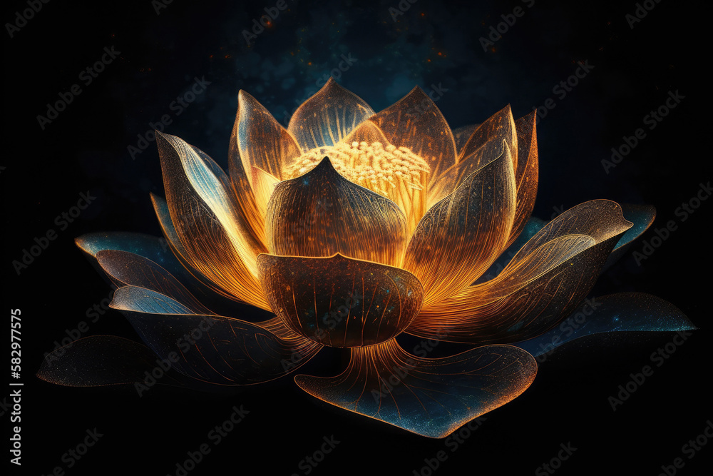Lotus flower glowing in the dark Lotus flower glowing in the dark