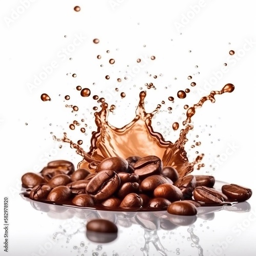 Actionshot explodierende Kaffeebohnen