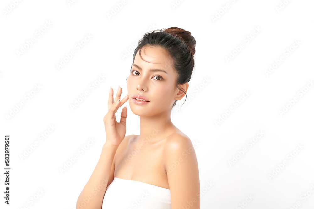 Beautiful young asian woman with clean fresh skin on white background, Face care, Facial treatment, Cosmetology, beauty and spa, Asian women portrait. Beautiful young asian woman with clean fresh skin on white background, Face care, Facial treatment, Cosmetology, beauty and spa, Asian women portrait.