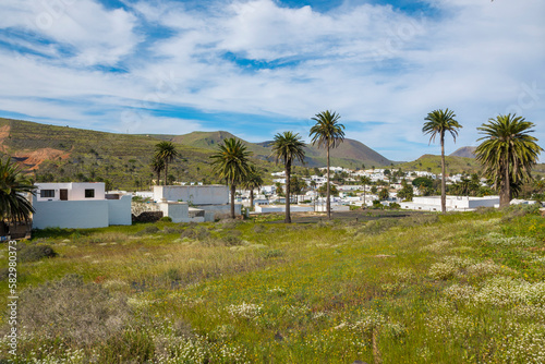 Landscape view on the small town of Haria on the Spanish Canary island Lanzarote. © Kristof