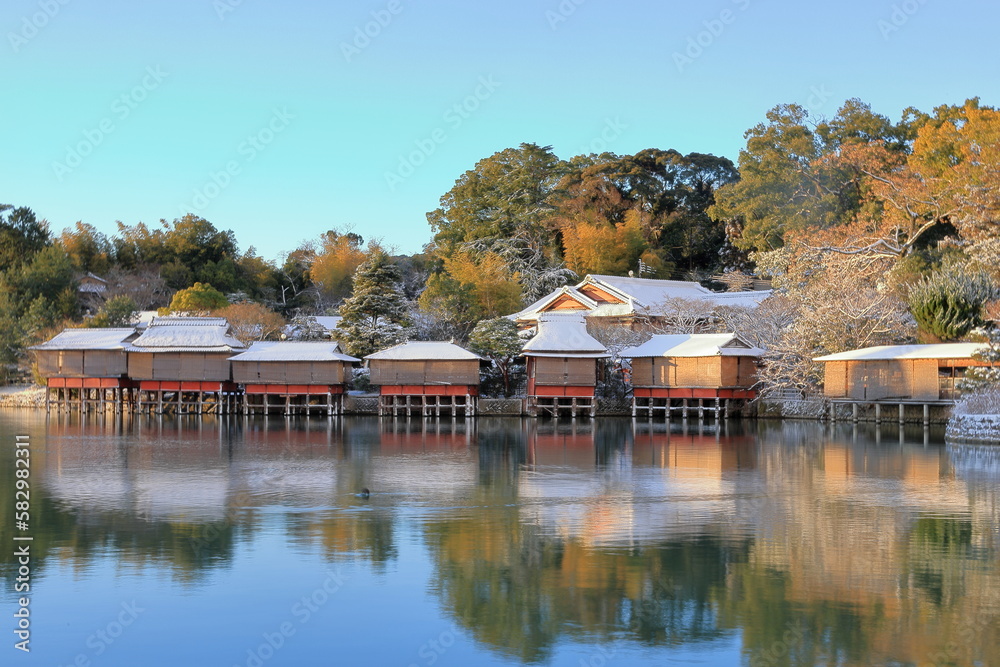 Obraz premium 京都 長岡天満宮の冬景色