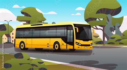 city bus vehicle modern public transport urban and countryside traffic comfortable moving concept