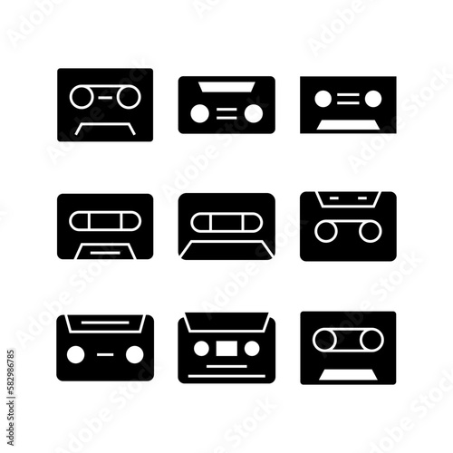 cassette icon or logo isolated sign symbol vector illustration - high quality black style vector icons 