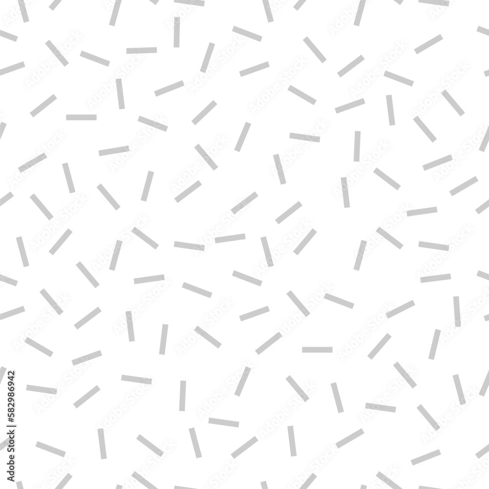 Grey dash confetti seamless vector pattern Grey dash confetti seamless vector pattern