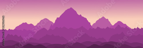 Panorama of mountains - mountain layers illustration
