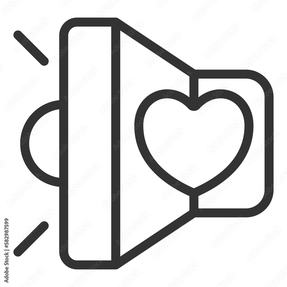 Love speaker says message - icon, illustration on white background, outline style Love speaker says message - icon, illustration on white background, outline style