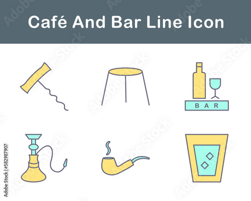 Cafe And Bar Vector Icon Set