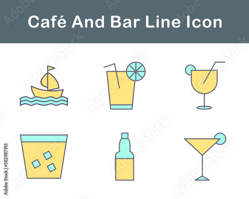 Cafe And Bar Vector Icon Set