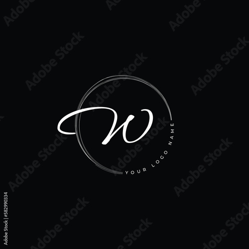 W initial letter monogram premade logo