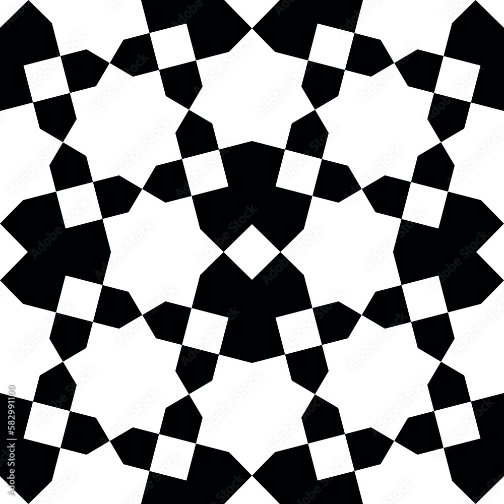 Seamless geometric ornament based on traditional islamic art. Black and