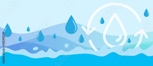 World water day and ecology for Save water and sustainable concept. Paper cut style, lifestyle, Natural, environment, banner, copy space, website -3d Rendering