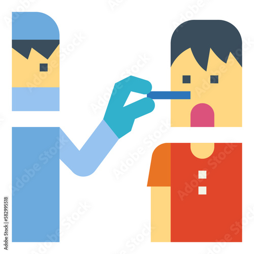 pcr test flat icon style