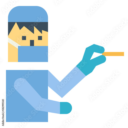 pcr test flat icon style