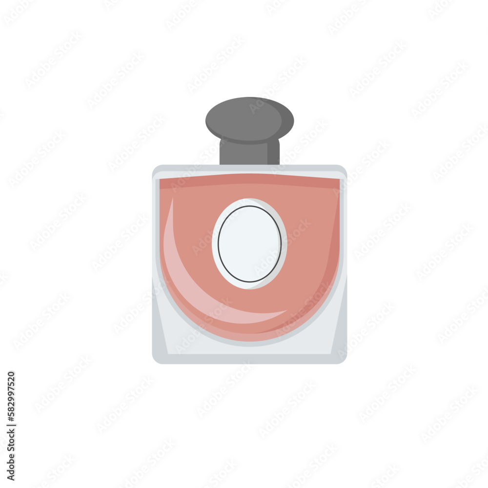 Vector simple eau de parfum bottle. Flat design, isolated on white background. French perfume. Vector simple eau de parfum bottle. Flat design, isolated on white background. French perfume.