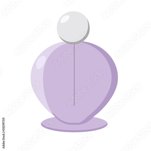 Vector simple eau de parfum bottle. Flat design, isolated on white background. French perfume.