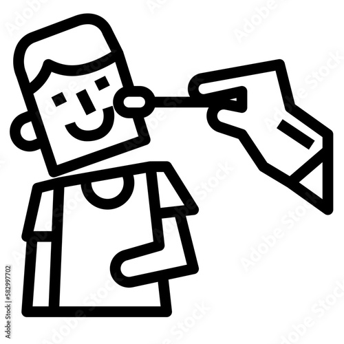 pcr test line icon style
