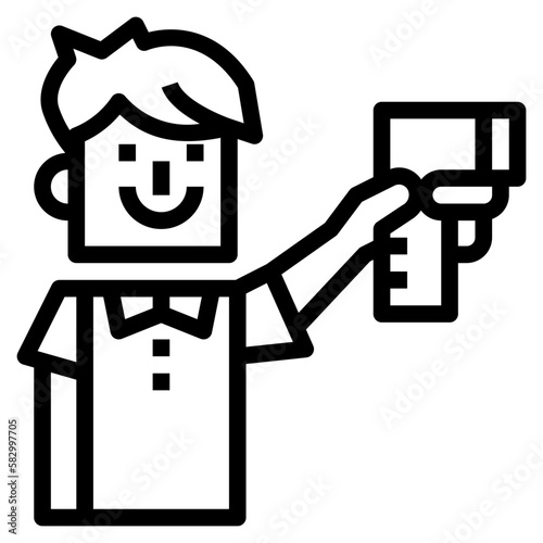 temperature check line icon style