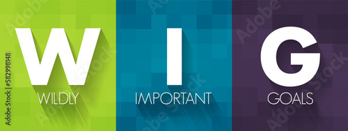 WIG Wildly Important Goals - highly important goals that must be achieved or no other goal matters, acronym text concept background