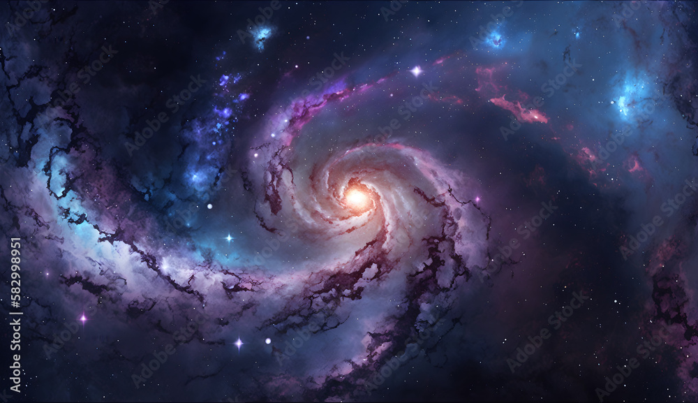 space galaxy with stars background by generated ai