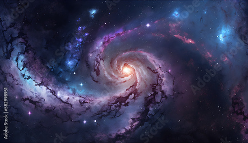 space galaxy with stars background by generated ai