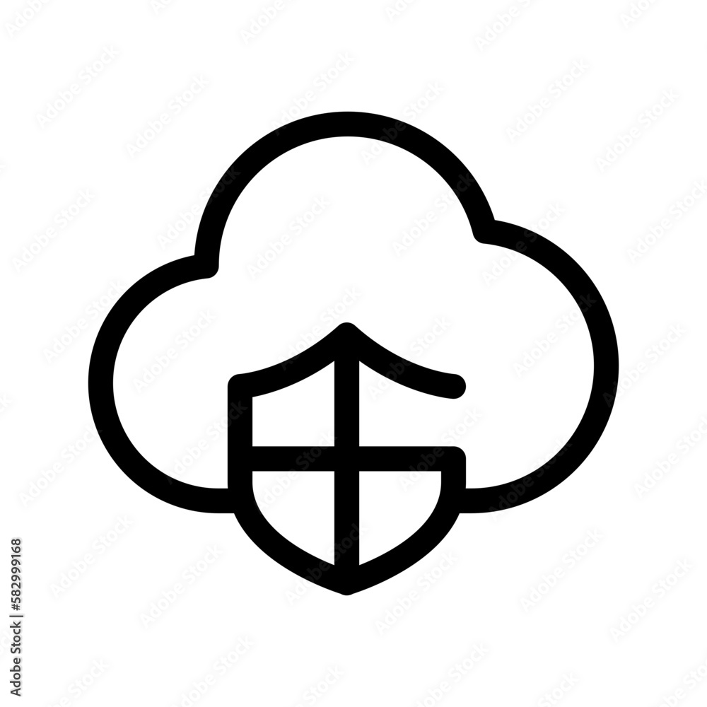 Cloud Security Icon Vector Symbol Design Illustration Cloud Security Icon Vector Symbol Design Illustration