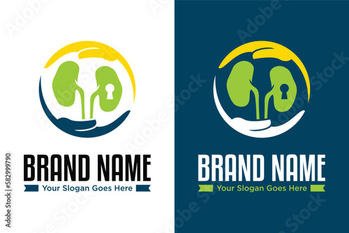 simple key hole kidney care illustration logo design