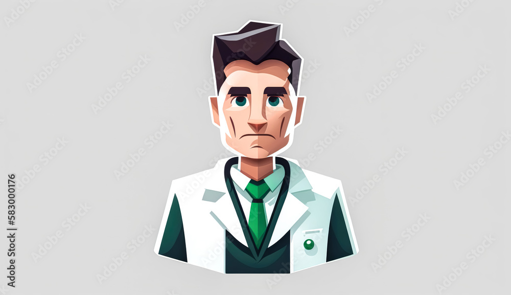 Male doctor with a white coat, generative AI. Male doctor with a white coat, generative AI.