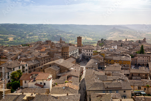 Piazza Della Repubblica amidst buildings in city, Orvieto, Italy photo