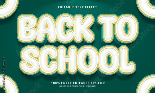 Back to shcool text style editable text effect