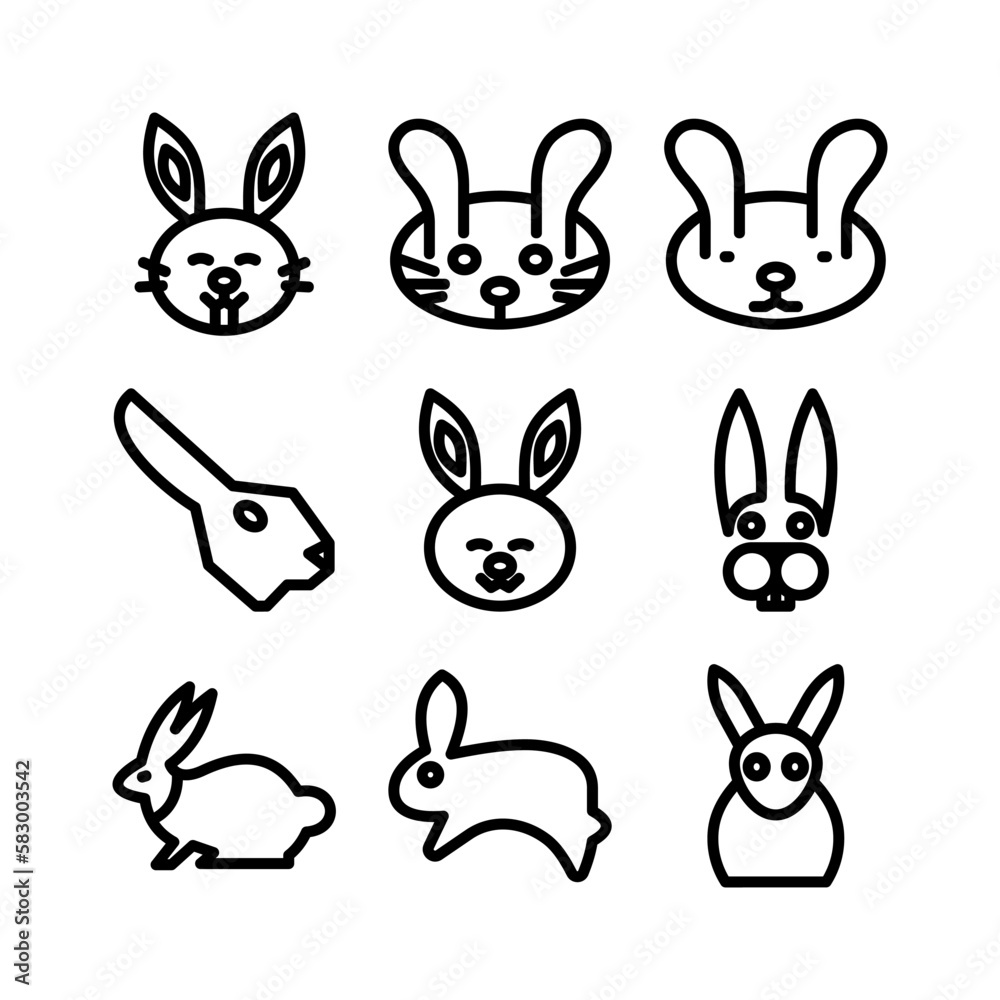 rabbit icon or logo isolated sign symbol vector illustration - high quality black style vector icons
