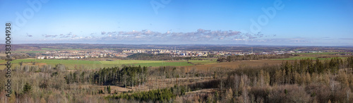View from the lookout tower on Pekelný kopec Winter landscape in the Trebic region