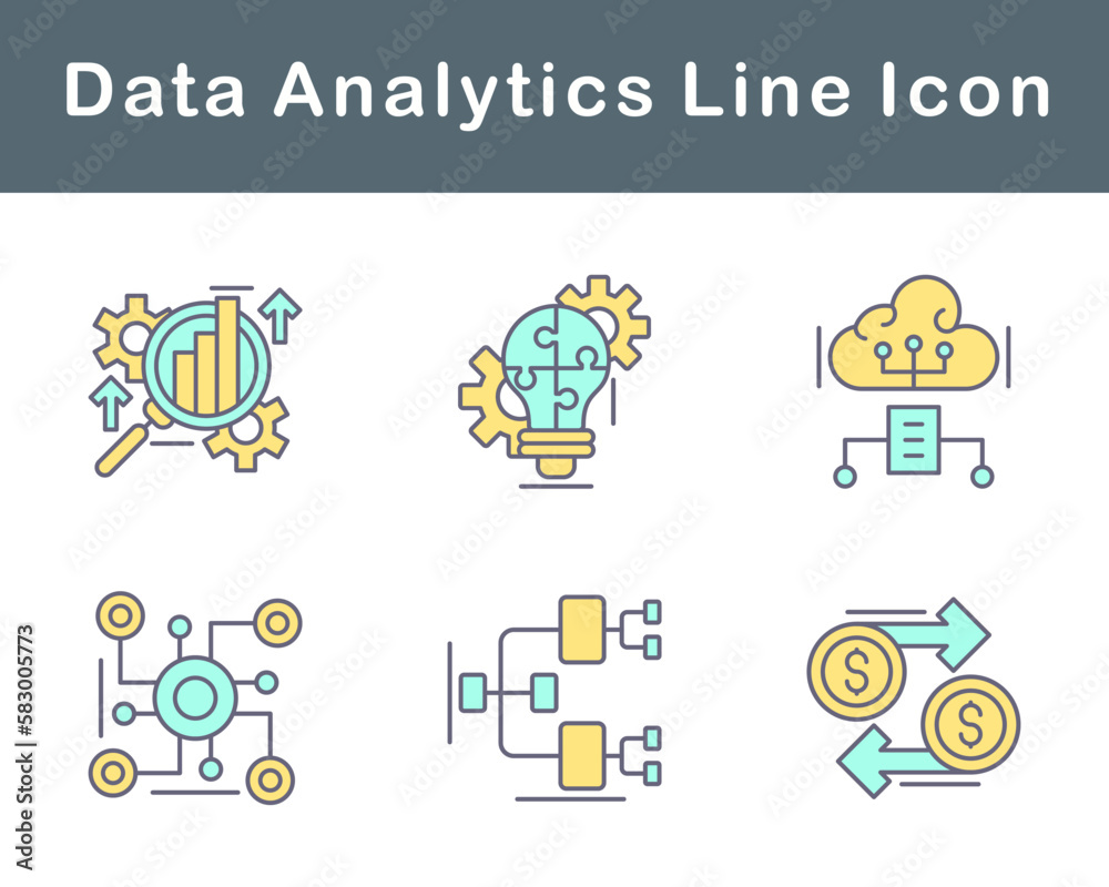 Fototapeta premium Data Analytics Vector Icon Set