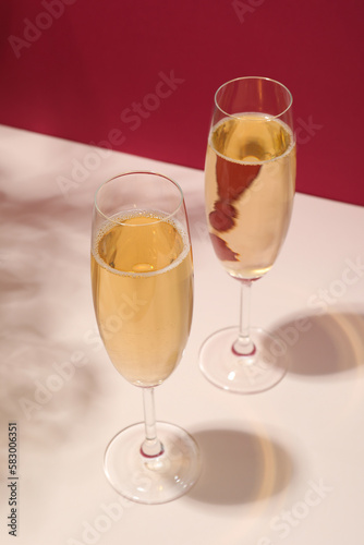 Concept of delicious alcohol drink, champagne beverage