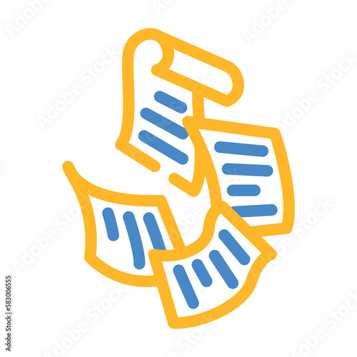 fly paper document color icon vector illustration © sevector