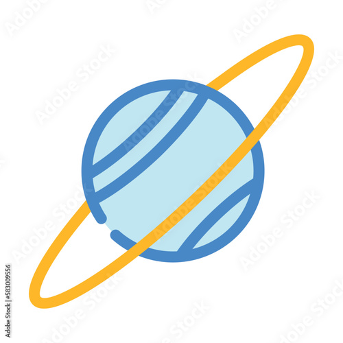 uranus planet color icon vector illustration