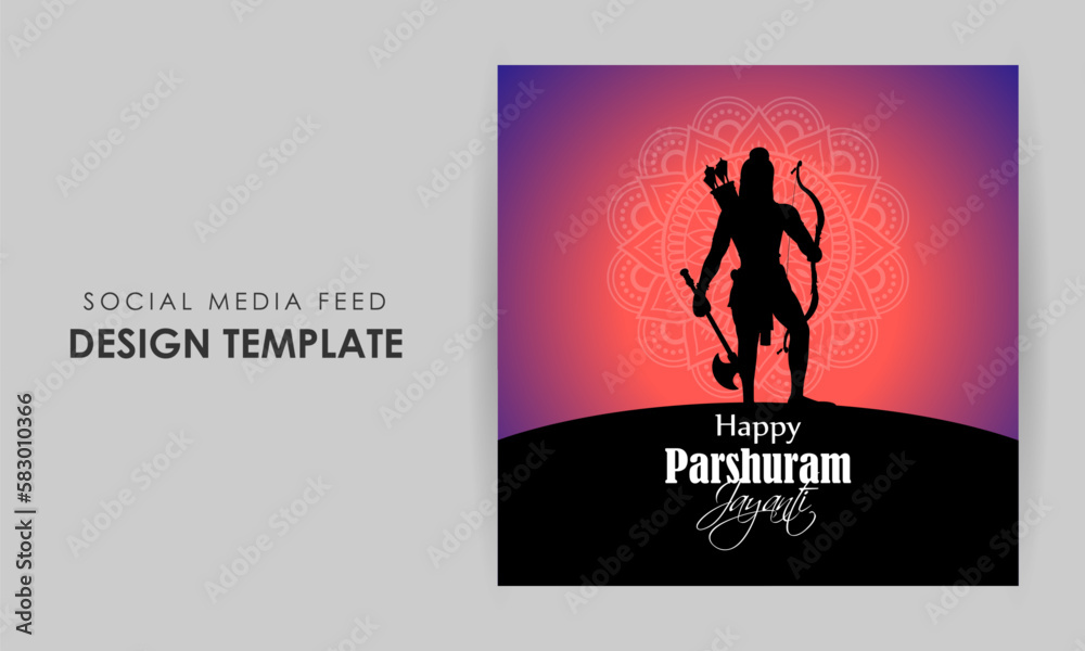 Vector illustration of Happy Lord Parshuram Jayanti social media story feed mockup template