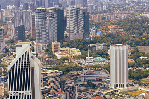 Photography Aerial view of Kuala Lumpur city from the Menara tower in Kuala Lumpur Malaysia